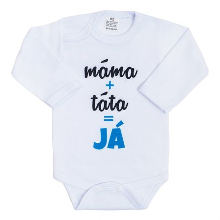 Body s potiskem New Baby máma plus táta rovná se JÁ 68 (4-6m)