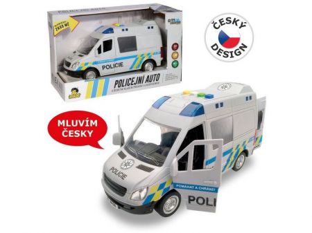 MADE - Auto policejní dodávka na setrvačník se zvukem