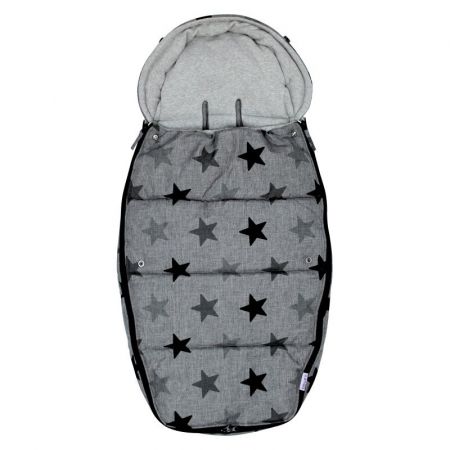 DOOKY - Fusak Footmuff vel. L Grey stars DeLuxe