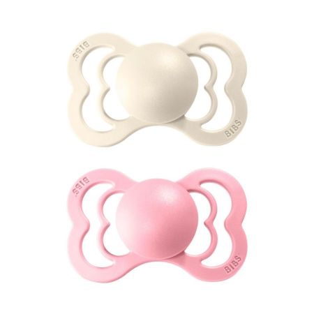 BIBS SUPREME dudlíky z přírodního kaučuku 2ks vel.2, Ivory/Baby Pink