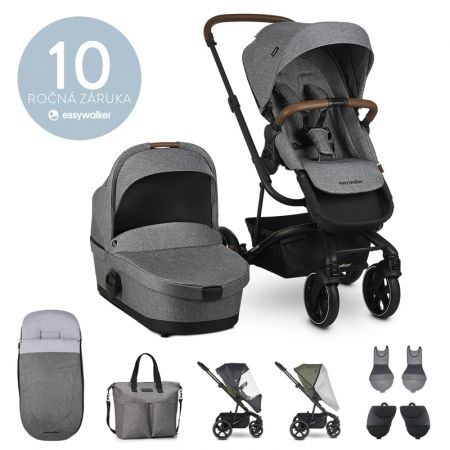 EASYWALKER - Set kočárek kombinovaný Harvey3 Exclusive Grey s příslušenstvím