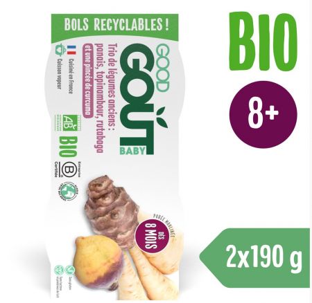 Good Gout BIO Topinambur s tuřínem a pastinákem (2x190 g)