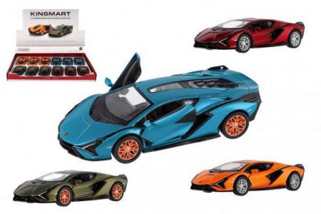 Teddies Auto Kinsmart Lamborghini Sián FKP 37 kov/plast 13 cm na zpětné natažení 12ks v bo