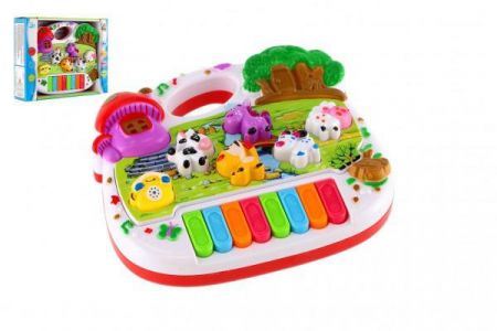 Teddies Pianko zvířátka plast anglicky mluvící na baterie se zvukem 
