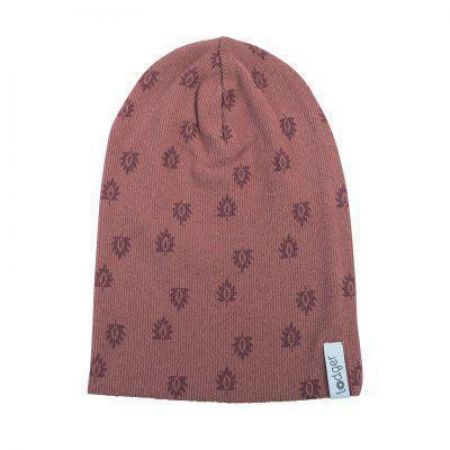 Lodger Čepička Beanie Print Rib - Rosewood 0 - 6 m