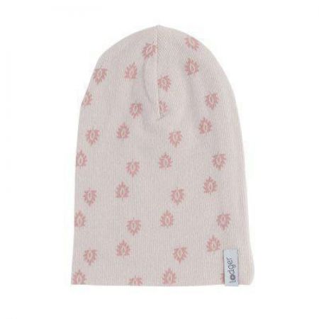 Lodger Čepička Beanie Print Rib - Tan 6 - 12 m